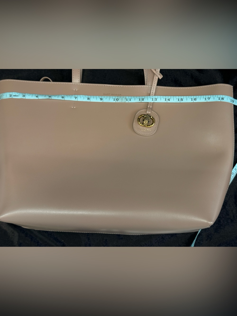 Kurt Geiger Taupe Leather Tote with Gold Charm - Picture 7 of 9